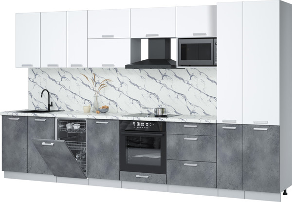 Кухонный гарнитур Интерлиния Мила Лайт 3.6-ПМ4 - фото