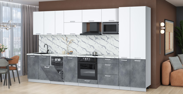 Кухонный гарнитур Интерлиния Мила Лайт 3.6-ПМ4