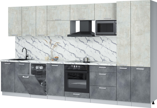 Кухонный гарнитур Интерлиния Мила Лайт 3.6-ПМ4 - фото