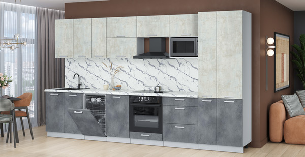 Кухонный гарнитур Интерлиния Мила Лайт 3.6-ПМ4