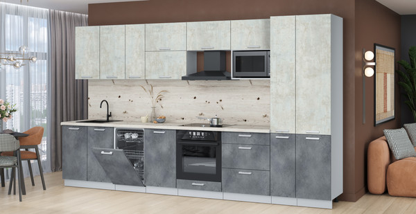 Кухонный гарнитур Интерлиния Мила Лайт 3.6-ПМ4 