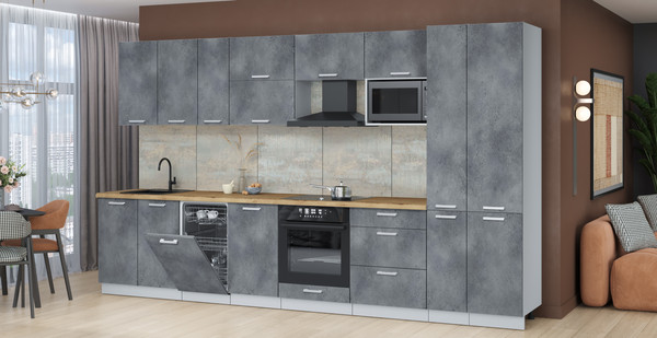 Кухонный гарнитур Интерлиния Мила Лайт 3.6-ПМ4 