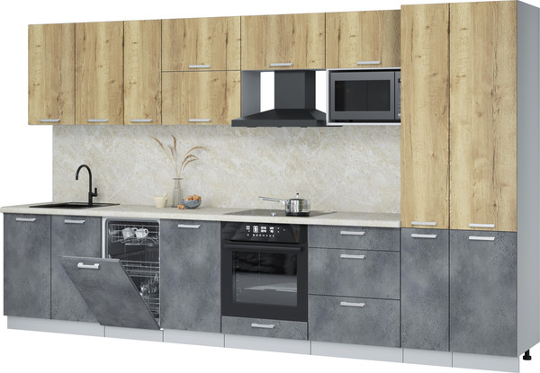 Кухонный гарнитур Интерлиния Мила Лайт 3.6-ПМ4  - фото