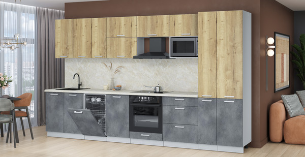 Кухонный гарнитур Интерлиния Мила Лайт 3.6-ПМ4 