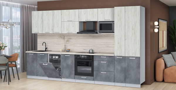 Кухонный гарнитур Интерлиния Мила Лайт 3.6-ПМ4 