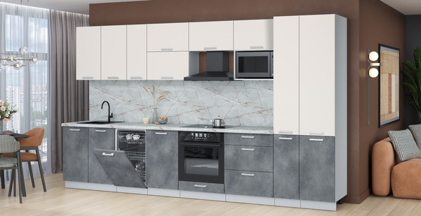 Кухонный гарнитур Интерлиния Мила Лайт 3.6-ПМ4 