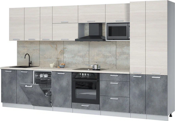 Кухонный гарнитур Интерлиния Мила Лайт 3.6-ПМ4 - фото