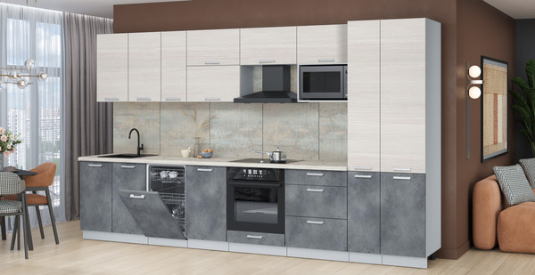 Кухонный гарнитур Интерлиния Мила Лайт 3.6-ПМ4