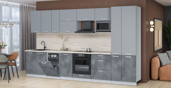 Кухонный гарнитур Интерлиния Мила Лайт 3.6-ПМ4