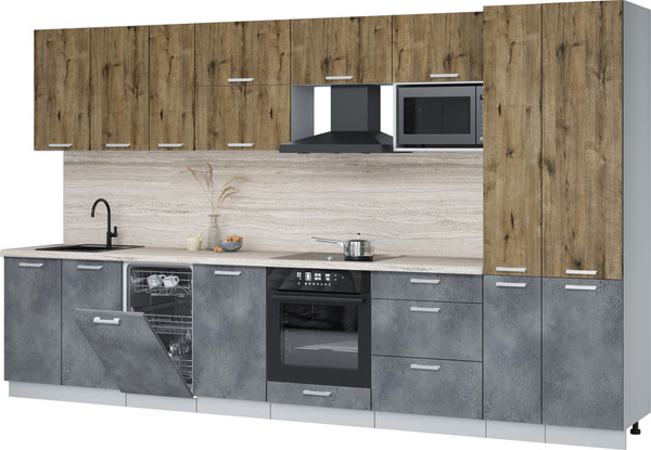 Кухонный гарнитур Интерлиния Мила Лайт 3.6-ПМ4  - фото