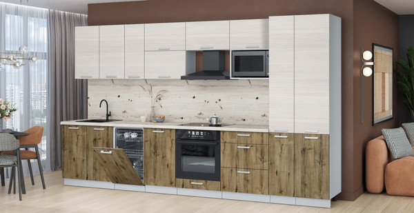 Кухонный гарнитур Интерлиния Мила Лайт 3.6-ПМ4 