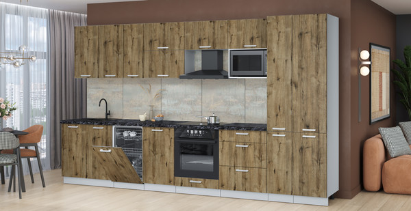 Кухонный гарнитур Интерлиния Мила Лайт 3.6-ПМ4