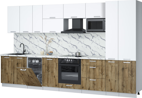 Кухонный гарнитур Интерлиния Мила Лайт 3.6-ПМ4  - фото