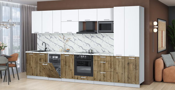 Кухонный гарнитур Интерлиния Мила Лайт 3.6-ПМ4 