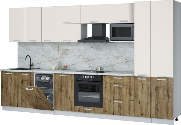 Кухонный гарнитур Интерлиния Мила Лайт 3.6-ПМ4  - фото