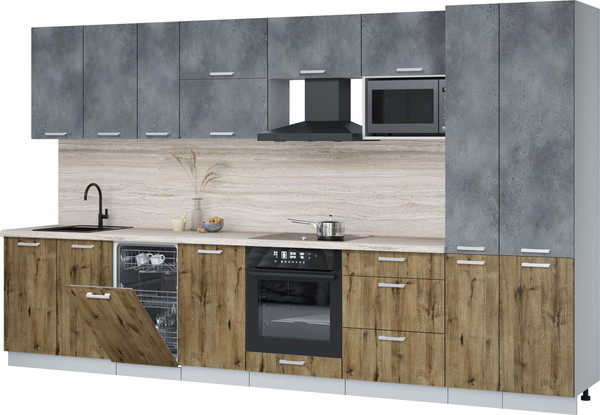 Кухонный гарнитур Интерлиния Мила Лайт 3.6-ПМ4  - фото