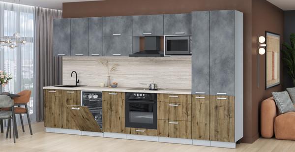 Кухонный гарнитур Интерлиния Мила Лайт 3.6-ПМ4 