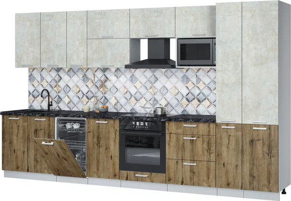 Кухонный гарнитур Интерлиния Мила Лайт 3.6-ПМ4  - фото