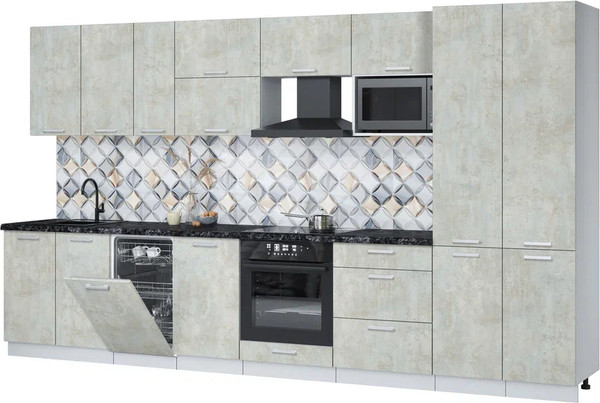 Кухонный гарнитур Интерлиния Мила Лайт 3.7-ПМ4  - фото