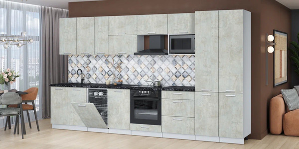 Кухонный гарнитур Интерлиния Мила Лайт 3.7-ПМ4 