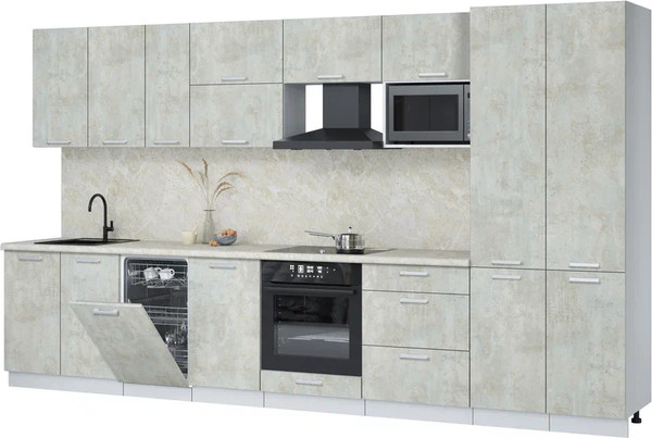 Кухонный гарнитур Интерлиния Мила Лайт 3.7-ПМ4  - фото