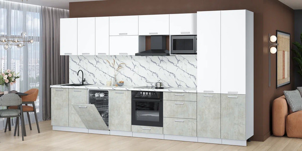 Кухонный гарнитур Интерлиния Мила Лайт 3.7-ПМ4 