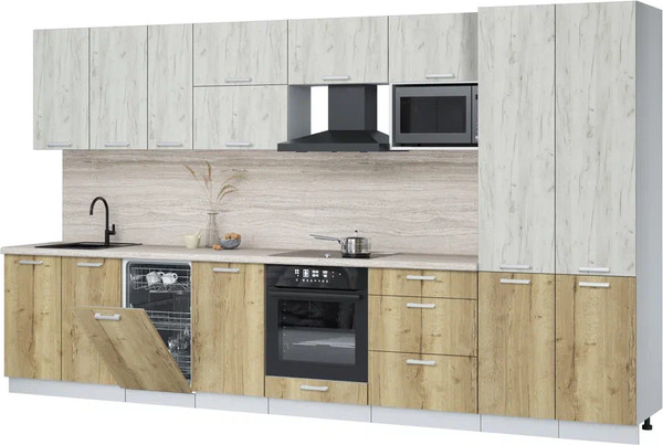 Кухонный гарнитур Интерлиния Мила Лайт 3.7-ПМ4  - фото