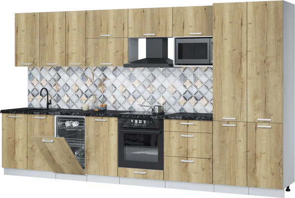 Кухонный гарнитур Интерлиния Мила Лайт 3.7-ПМ4  - фото