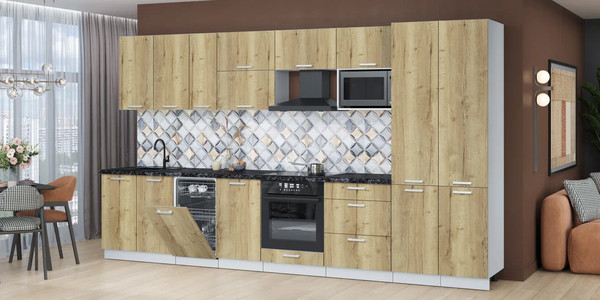 Кухонный гарнитур Интерлиния Мила Лайт 3.7-ПМ4 