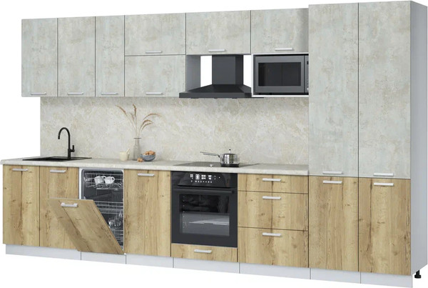 Кухонный гарнитур Интерлиния Мила Лайт 3.7-ПМ4  - фото