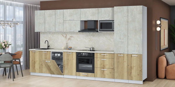 Кухонный гарнитур Интерлиния Мила Лайт 3.7-ПМ4 