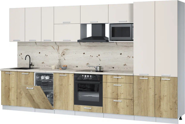 Кухонный гарнитур Интерлиния Мила Лайт 3.7-ПМ4  - фото