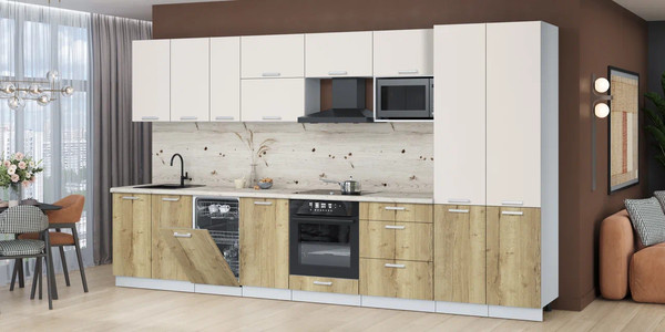 Кухонный гарнитур Интерлиния Мила Лайт 3.7-ПМ4 