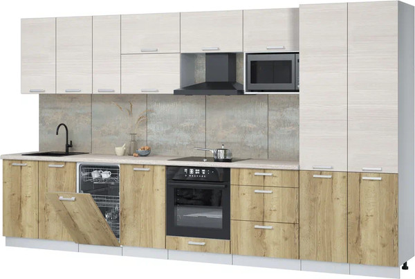 Кухонный гарнитур Интерлиния Мила Лайт 3.7-ПМ4 - фото