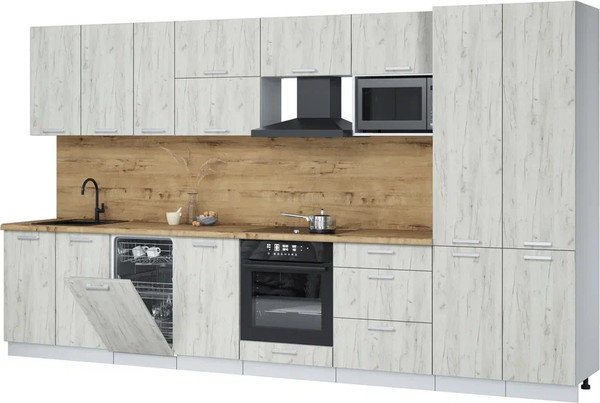 Кухонный гарнитур Интерлиния Мила Лайт 3.7-ПМ4  - фото