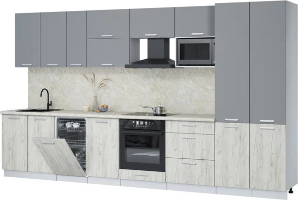 Кухонный гарнитур Интерлиния Мила Лайт 3.7-ПМ4  - фото