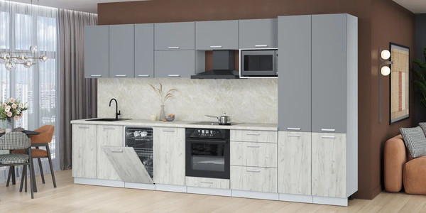 Кухонный гарнитур Интерлиния Мила Лайт 3.7-ПМ4 