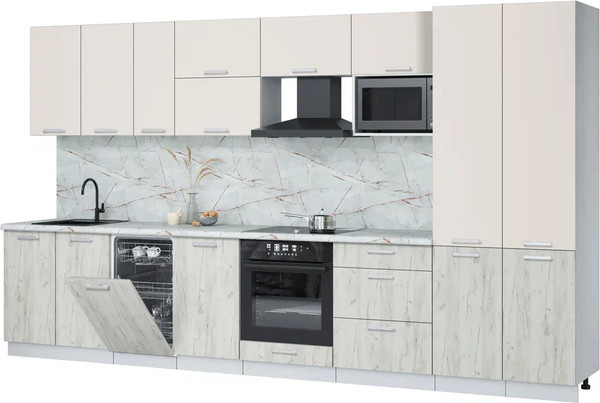 Кухонный гарнитур Интерлиния Мила Лайт 3.7-ПМ4  - фото