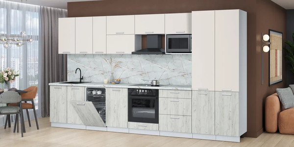 Кухонный гарнитур Интерлиния Мила Лайт 3.7-ПМ4 