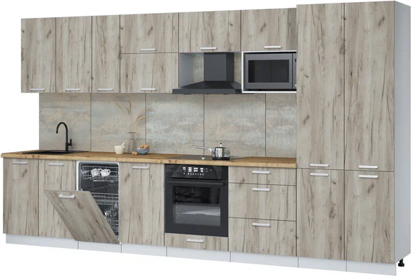 Кухонный гарнитур Интерлиния Мила Лайт 3.7-ПМ4  - фото