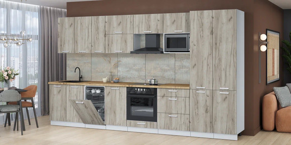 Кухонный гарнитур Интерлиния Мила Лайт 3.7-ПМ4 