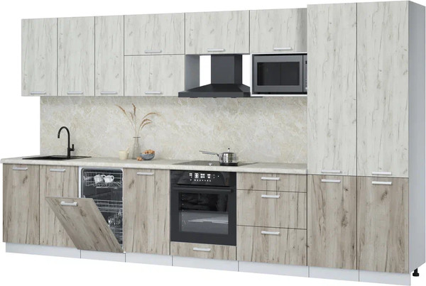 Кухонный гарнитур Интерлиния Мила Лайт 3.7-ПМ4  - фото