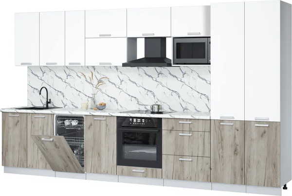 Кухонный гарнитур Интерлиния Мила Лайт 3.7-ПМ4  - фото