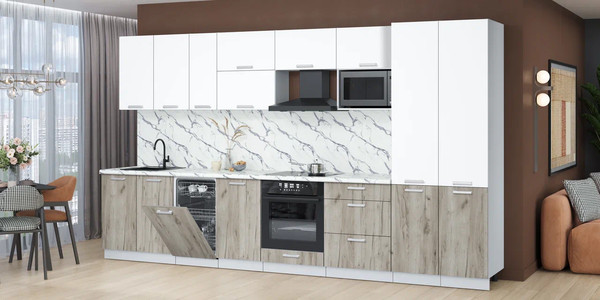 Кухонный гарнитур Интерлиния Мила Лайт 3.7-ПМ4 