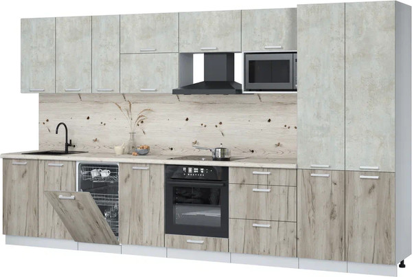 Кухонный гарнитур Интерлиния Мила Лайт 3.7-ПМ4  - фото