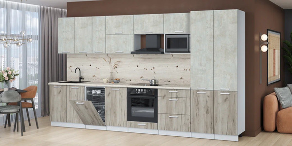 Кухонный гарнитур Интерлиния Мила Лайт 3.7-ПМ4 