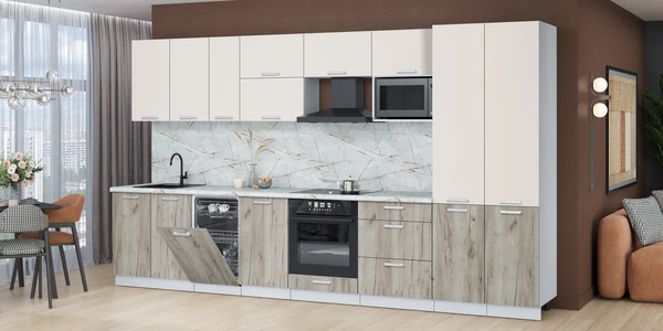 Кухонный гарнитур Интерлиния Мила Лайт 3.7-ПМ4 