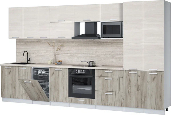 Кухонный гарнитур Интерлиния Мила Лайт 3.7-ПМ4  - фото