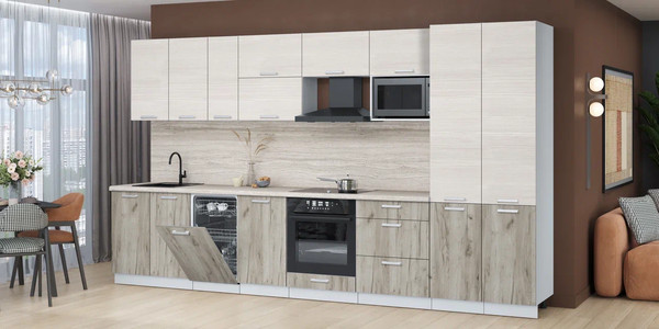 Кухонный гарнитур Интерлиния Мила Лайт 3.7-ПМ4 