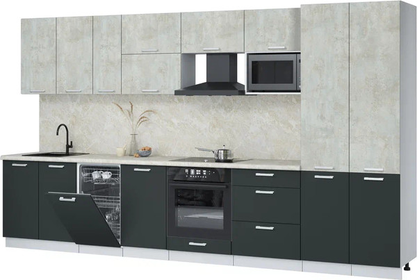 Кухонный гарнитур Интерлиния Мила Лайт 3.7-ПМ4  - фото